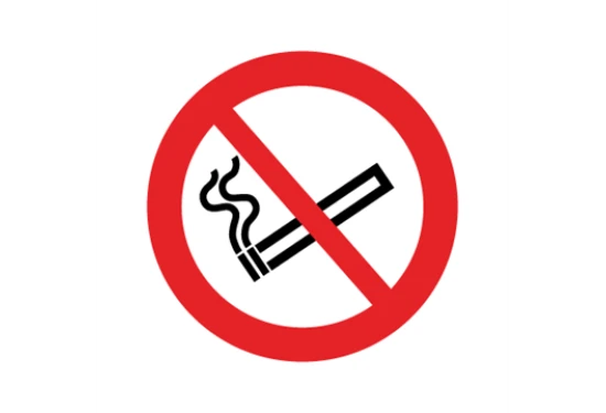 Skilt rygning forbudt vinyl rund