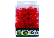 Røde plastbåndringer 16 mm 100 stk