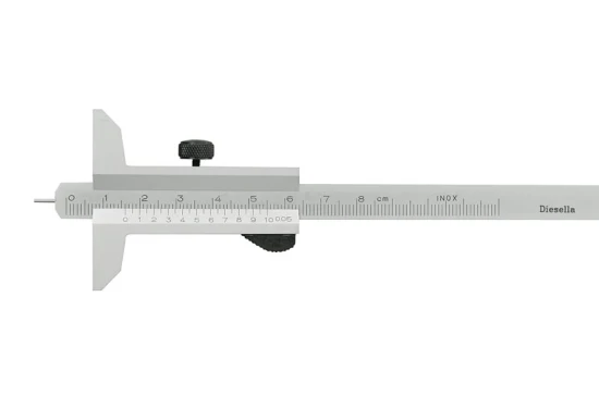 Dybdeskydelære 0- 80 mmx0,05 m. målestift (50 mm bro)