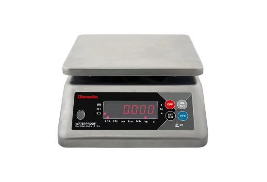 IP68 Bordvægt 15 kg / inddeling 5,0 g med kabinet i rustfrit stål