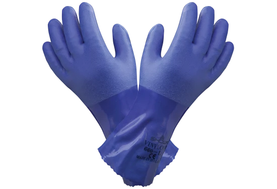 Showa PVC-handske oliebest. blå heldyp 660-9