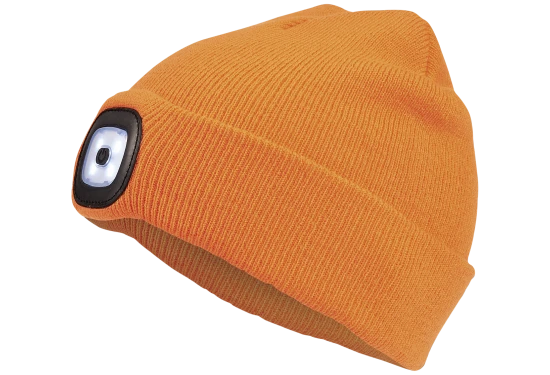 Strikhue m/LED pandelampe, one-size, hi-vis orange