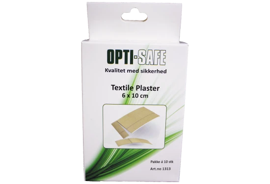 Opti-Safe plaster elastisk tekstil 6×10cm, 10stk