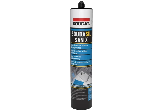Soudasil SanX sanitets-silikon 300 ml transparent.