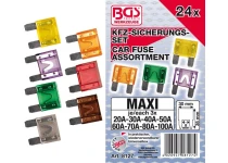 BGS Sikringssortiment MAXI 20-30-40-50-60-70-80-100 amp. 24 deler