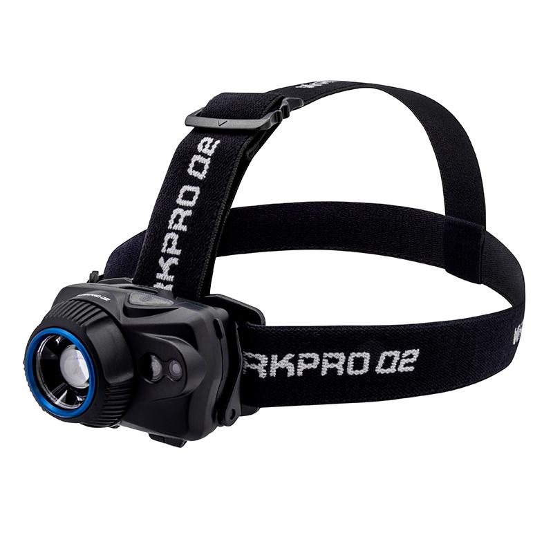 WRKPRO Hodelykt Q2 320 Lumen med fokus, sensor og batterier 409965