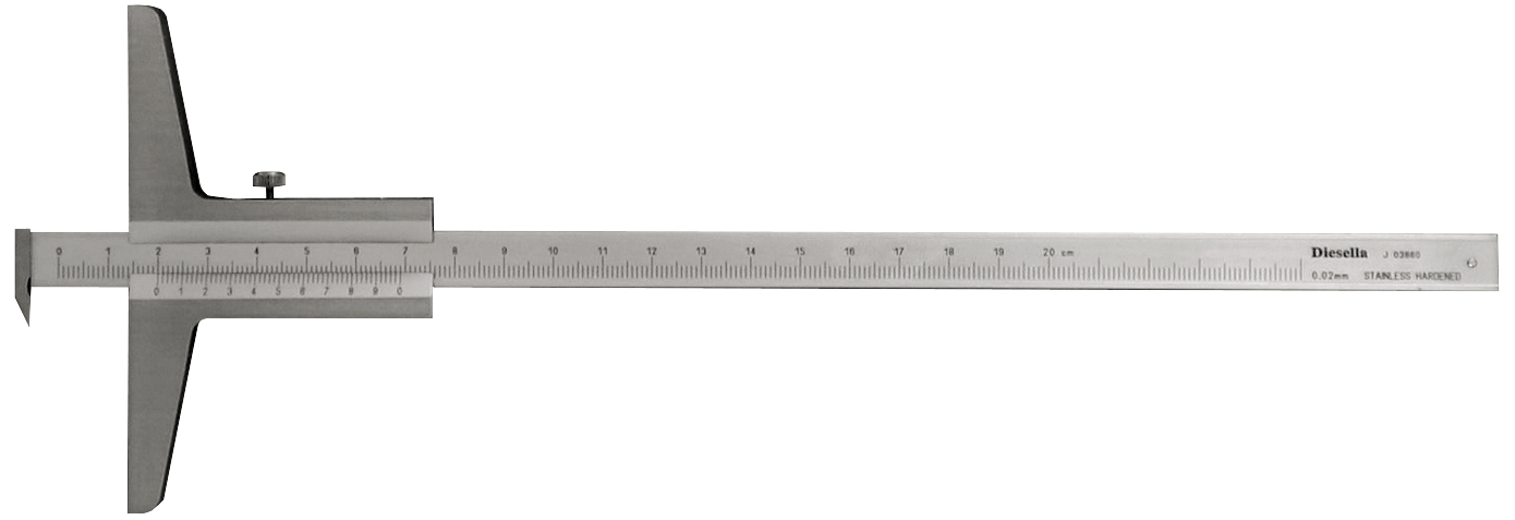 Bilde av Dybdeskydelære 0-500Ã0,02mm, Aftagelig Hage
