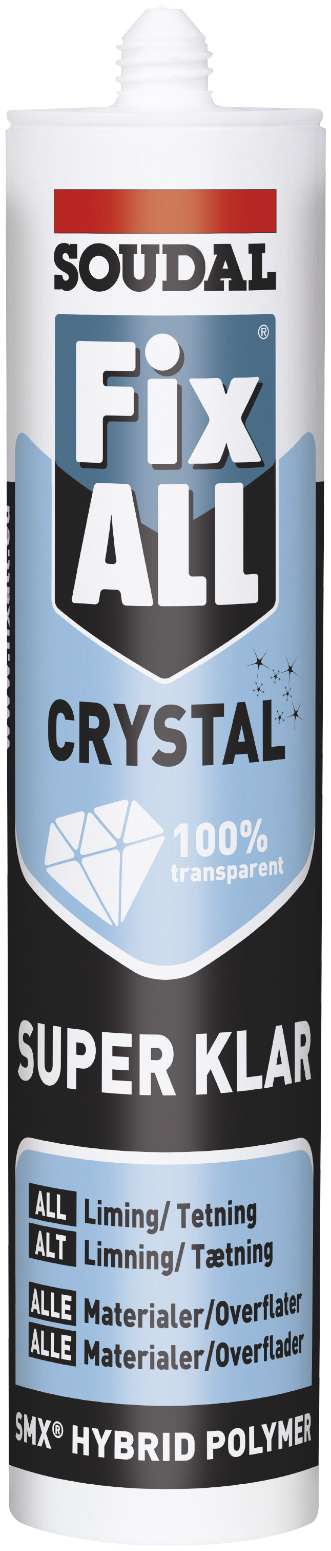 FixAll Crystal fuge-/klæbemasse 290ml klar 380158