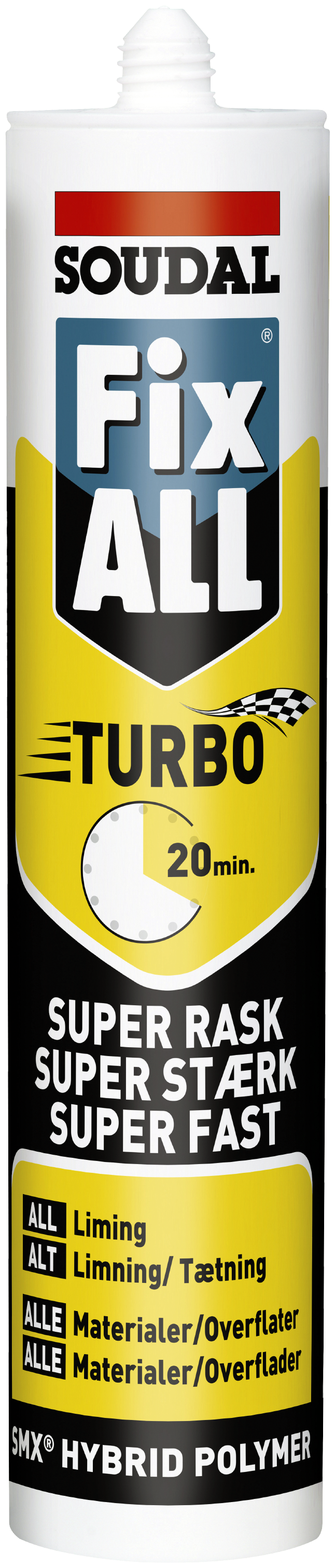 FixAll Turbo montagelim 290ml sort 380162